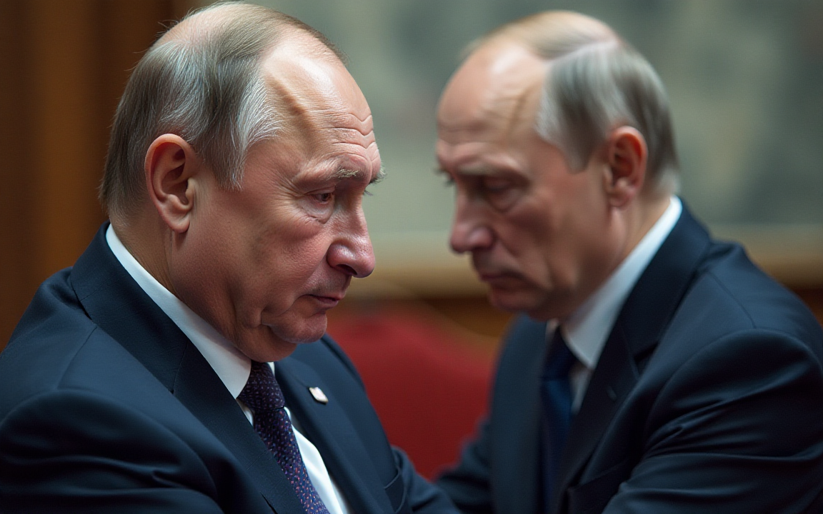 A picture displaying Vladimir Putin under stress.