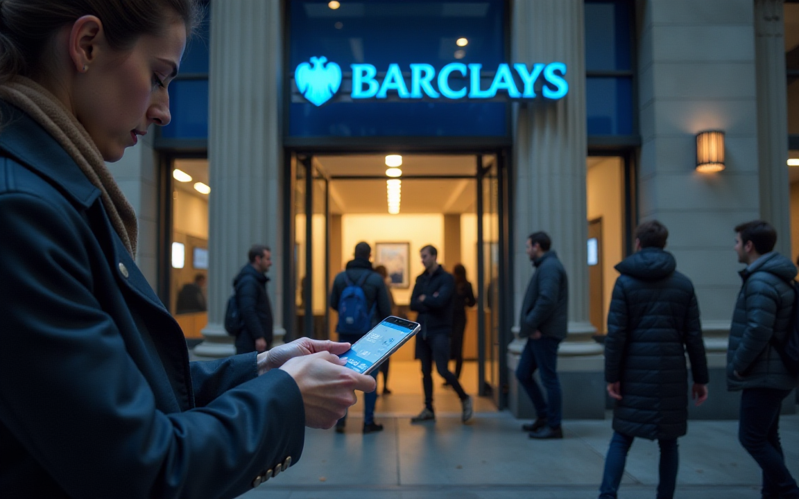 Customer Entering Barclays Bank