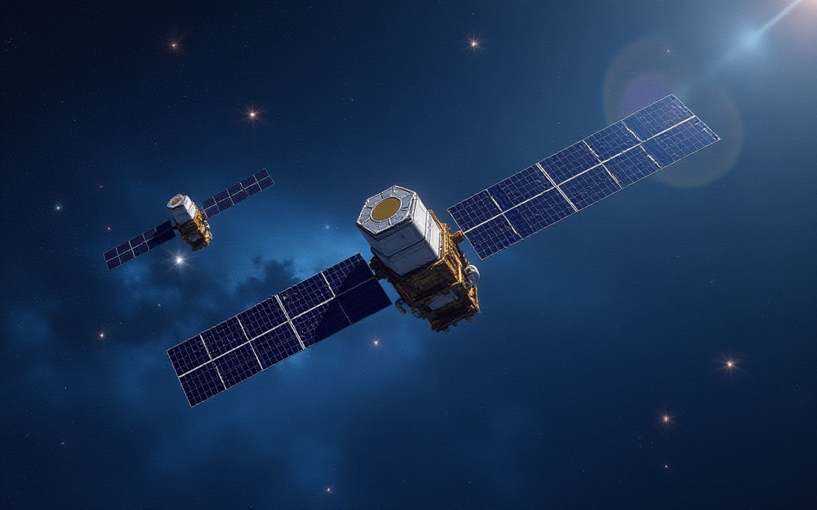 AI generated image of satellite in the sky