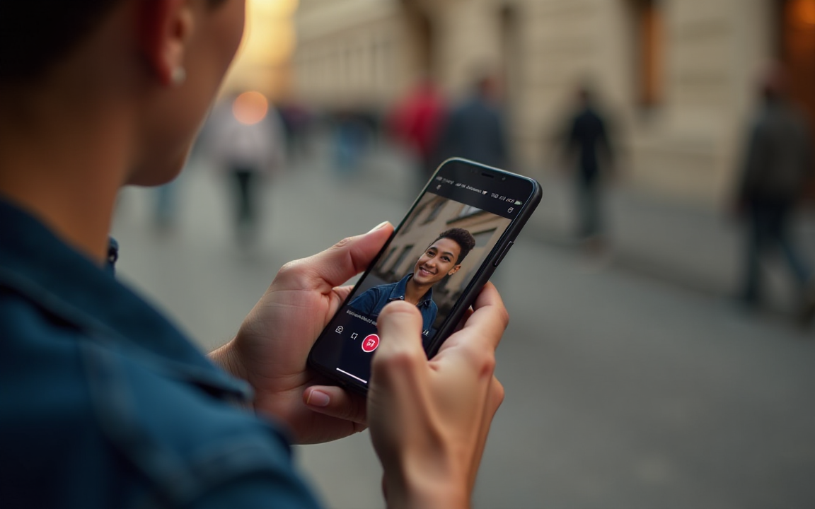 AI generated image of a person using TikTok