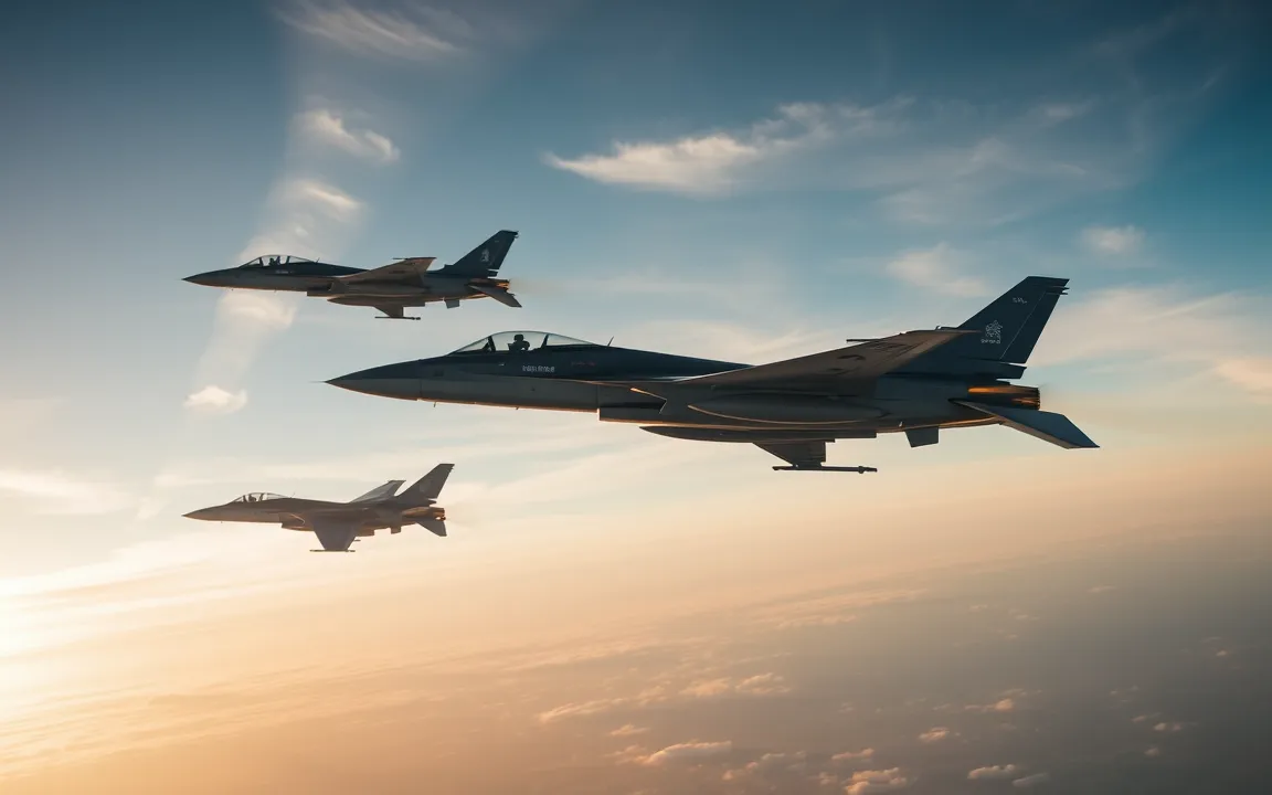 AI generated image of jets flying